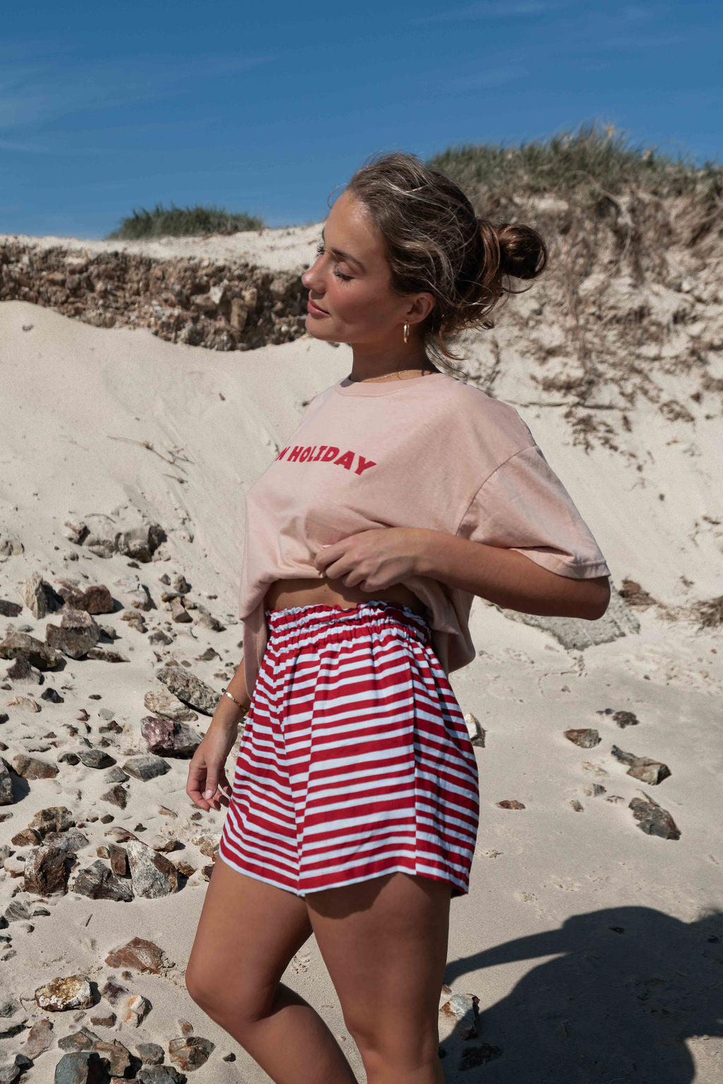 Etta Short | Striped Red + Blue