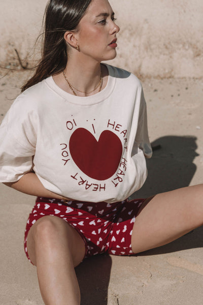 Heart You Tee | Shell + Ruby Red