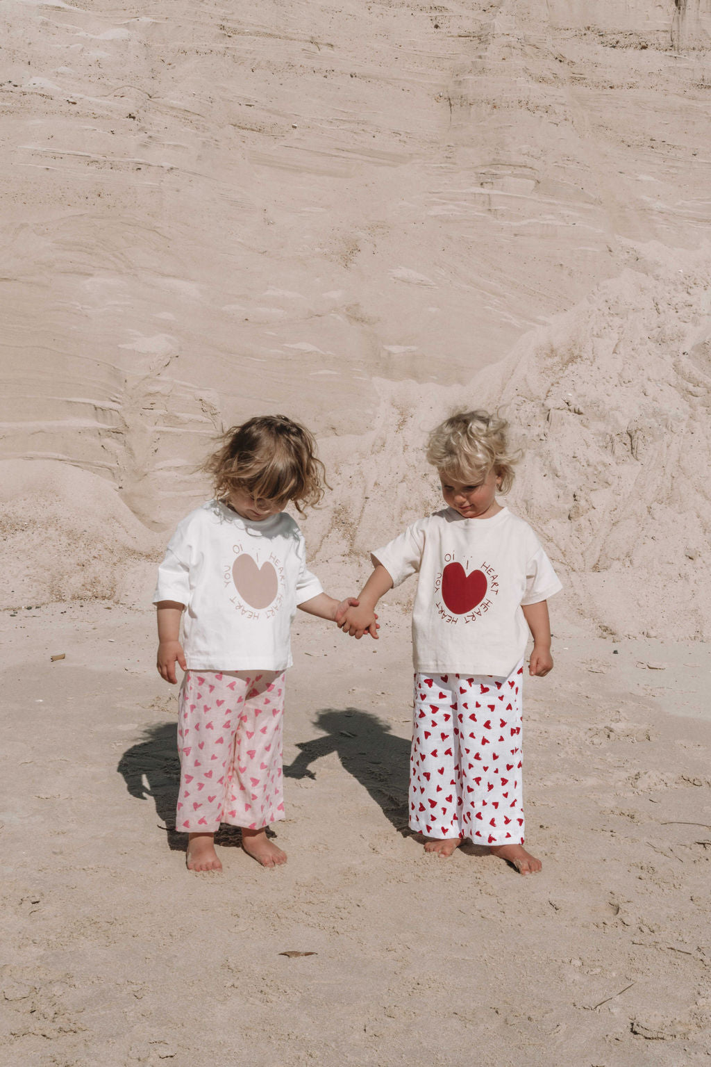 Mini Heart You Tee | Shell + Ruby Red