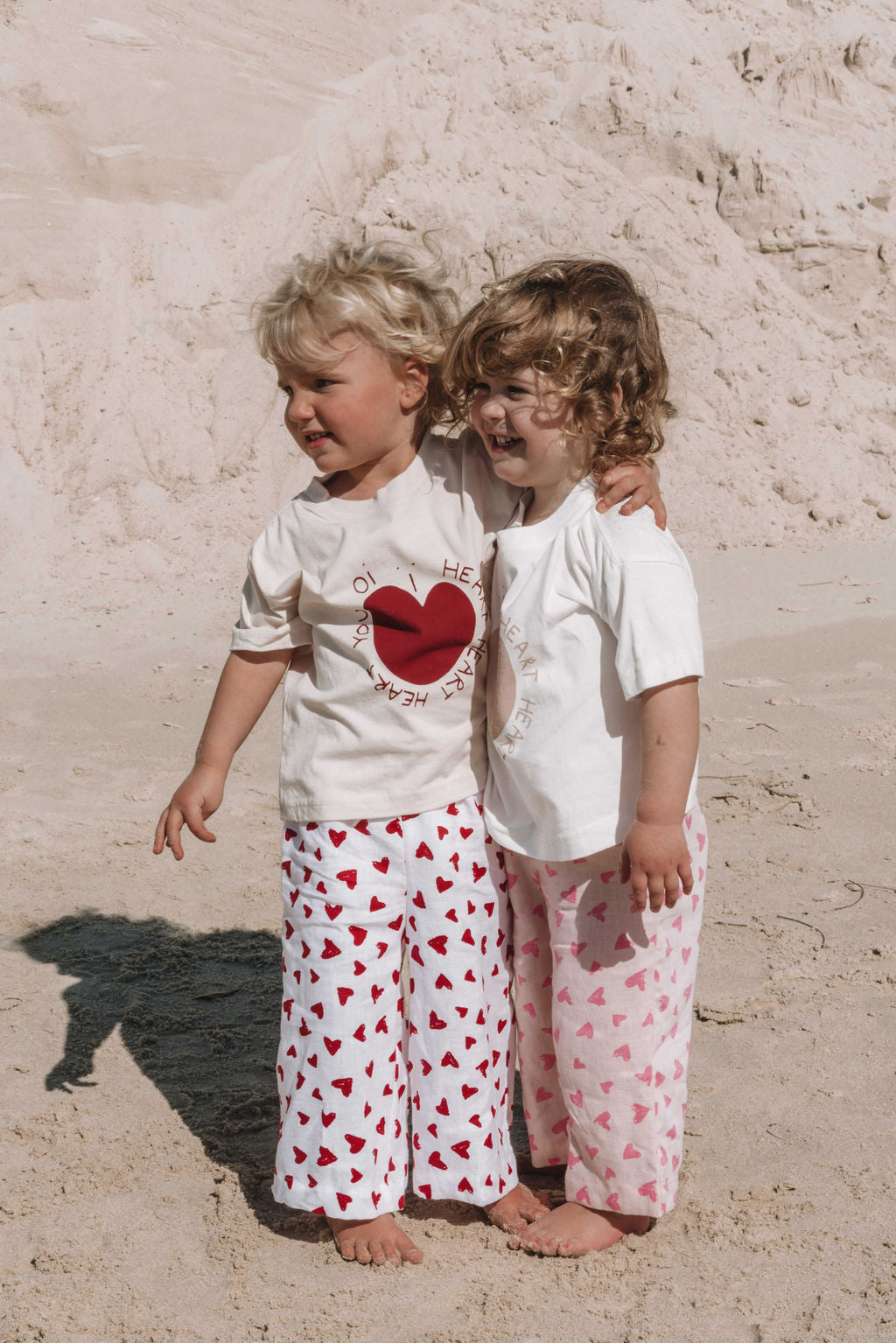 Mini Heart You Tee | Shell + Ruby Red