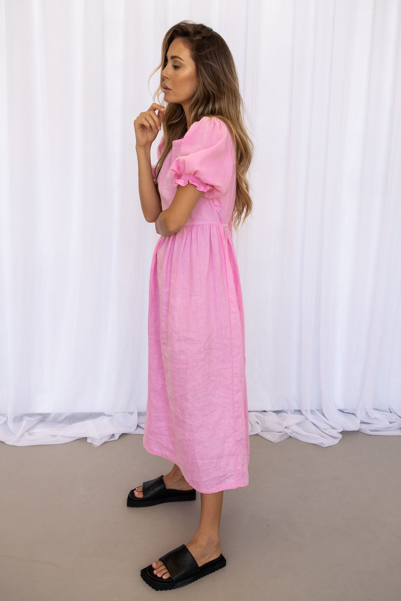 ethical pink midi dress The Paloma Download Holographic Mermaid Couture 2X/116.5 Hips Size:36