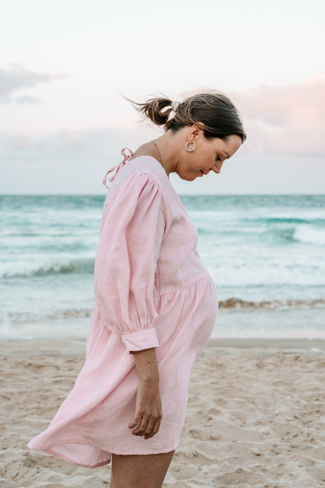 Florence Dress | Pink linen