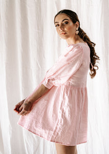 Florence Dress | Pink linen