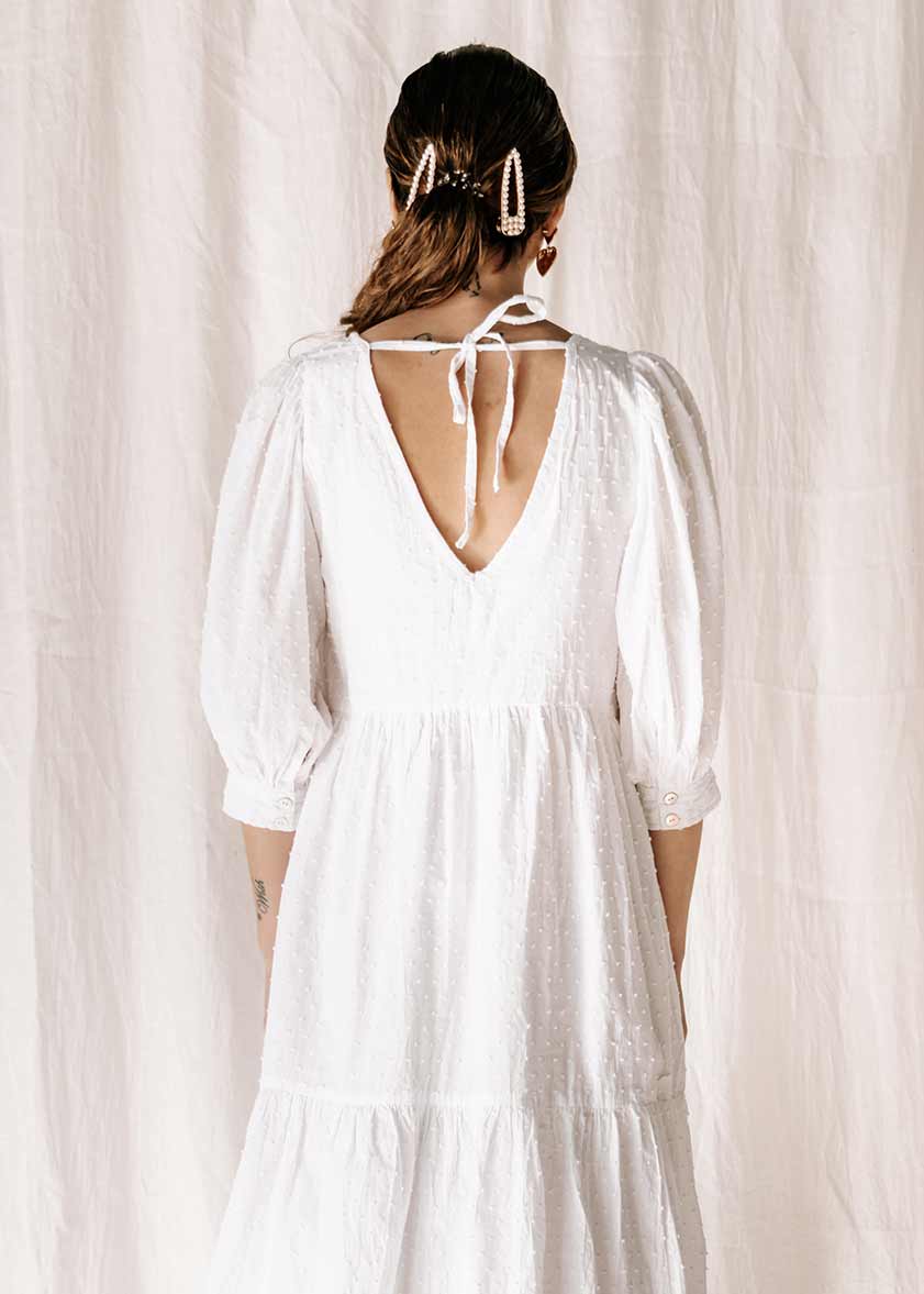 Dahlia Dress | White Cloud