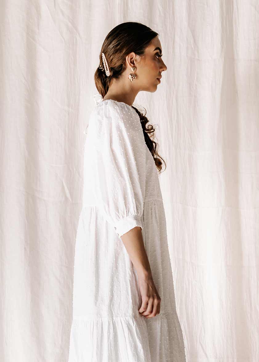 Dahlia Dress | White Cloud