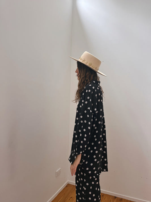 The Dylan Oversized Shirt Shirt ‘polka dots’ | Black & White