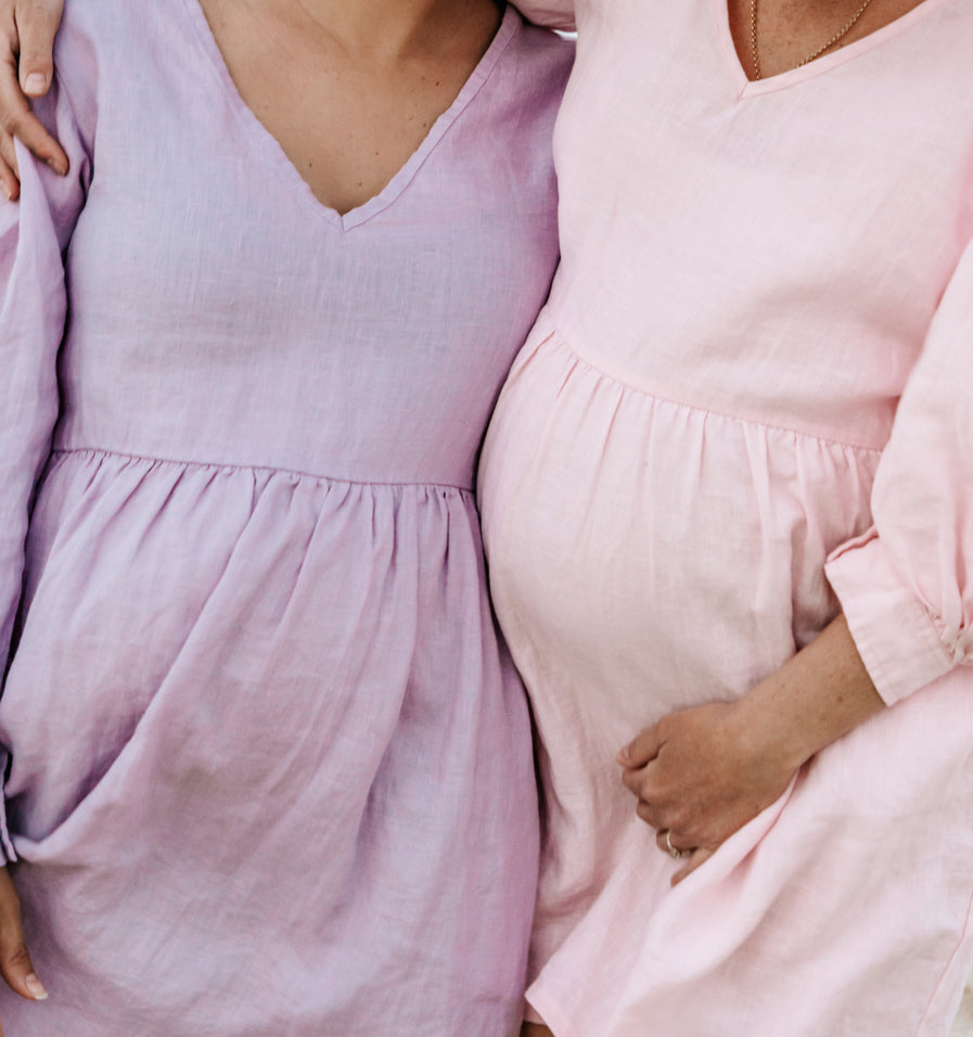 Florence Dress | Pink linen